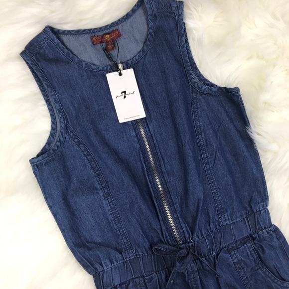 7ForAllMankind | Girl Denim Romper 100% Cotton - Picture 3 of 6